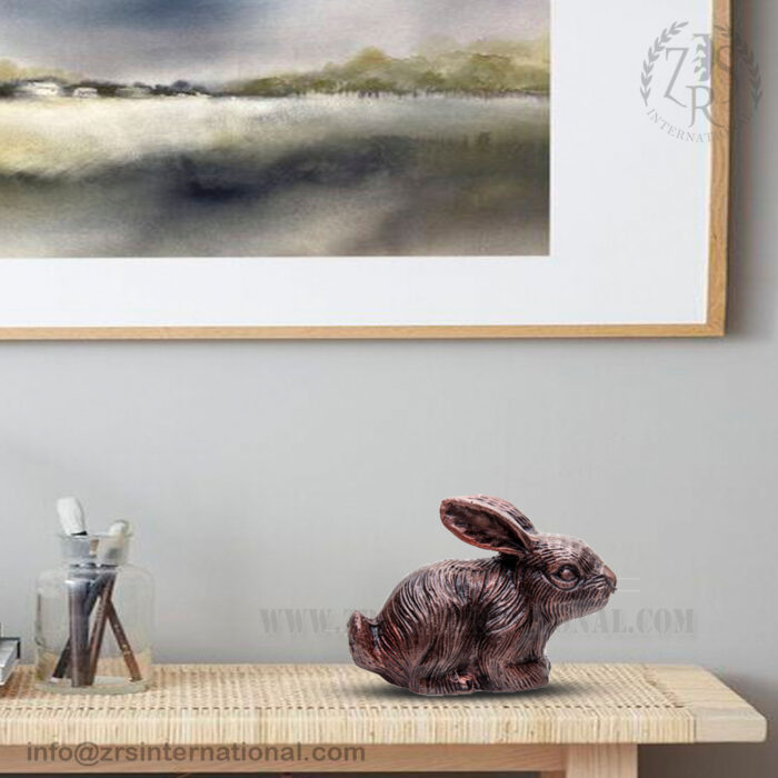 Rabbit Pet Urn- antique copper finish