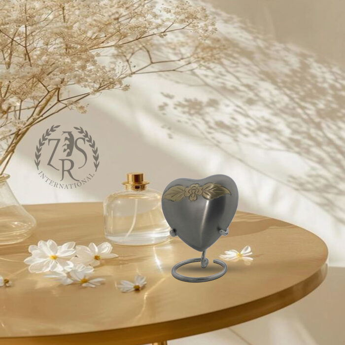 Heart Keepsake Cremation Urn for Ashes, Brass