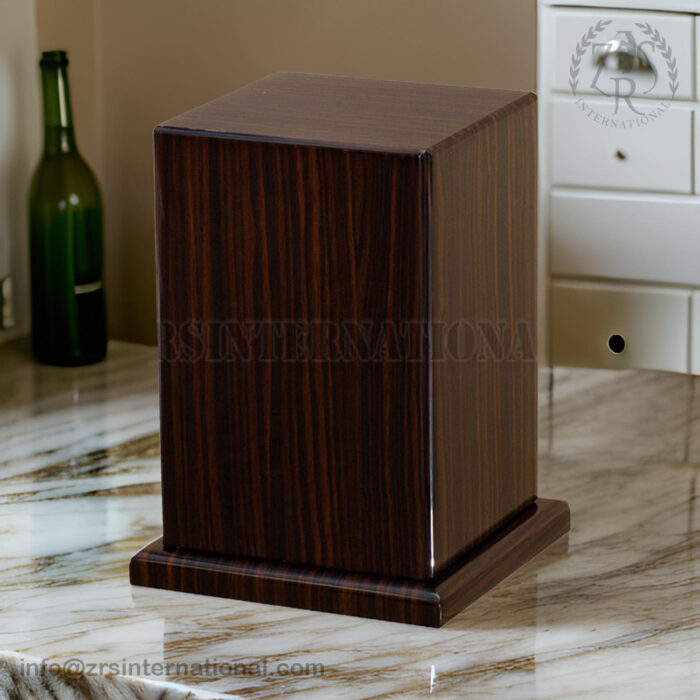 Wooden Funeral Cremation Urn Box for Human Ashes