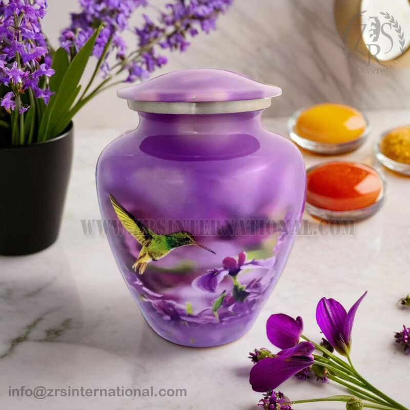Adult Urn – Humming Bird Purple Pink Cremation Urn