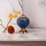 Blue Funeral Cremation Urn for Human Ashes